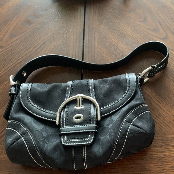 Coach Black Shoulder Bag with Silver Accents - Picture 8 of 9